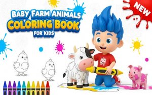 Baby Farm Animals Coloring Book Online Game for Kids - Coloring Game